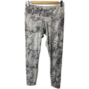 Reebok Light Gray Marled Print Cropped Athletic Leggings Women's Size M